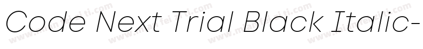Code Next Trial Black Italic字体转换